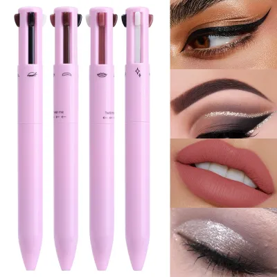 Portable Makeup Pen with Colored Eyeliner, Brow & Lip Liner & Highlighter